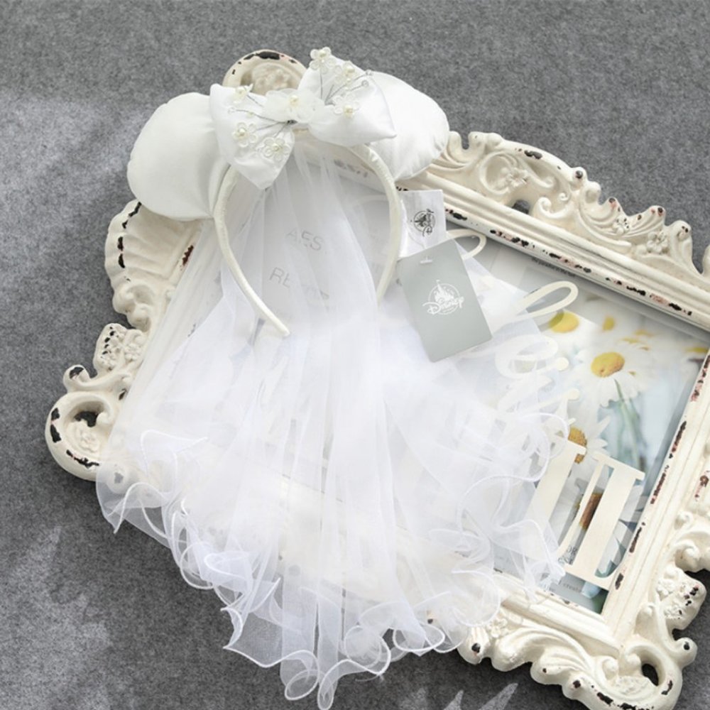 Disney Fantasy White Veil Bow Headband